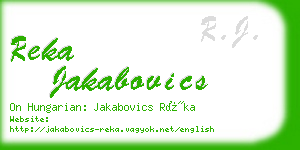 reka jakabovics business card